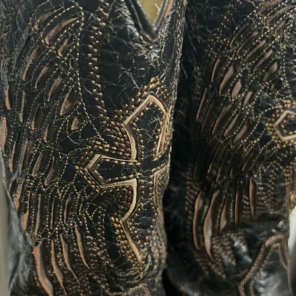 🔥CORRAL Hand Made Cross&Wings Leather Overlay Distressed Cowboy Western Boots - Picture 6 of 15